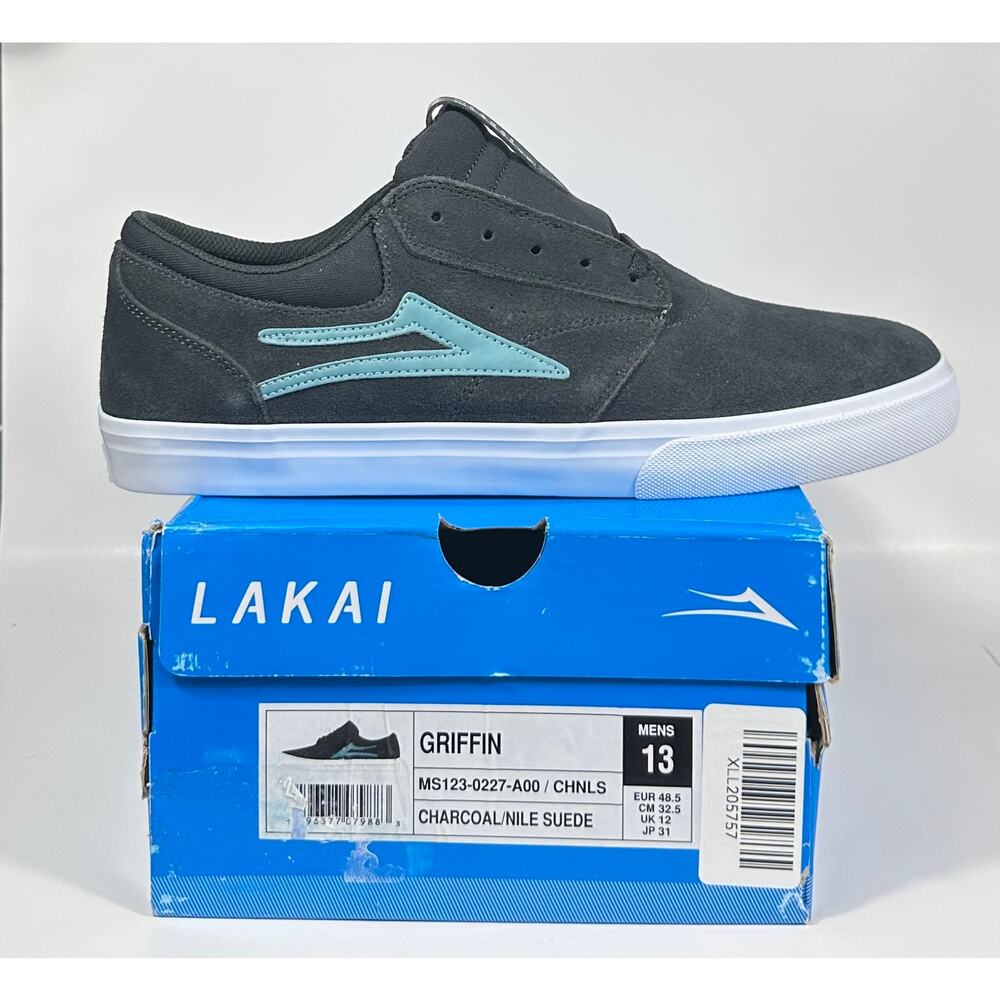 Lakai Griffin Skate Shoes Men’s Size 13 Charcoal/Nile Suede New in Box